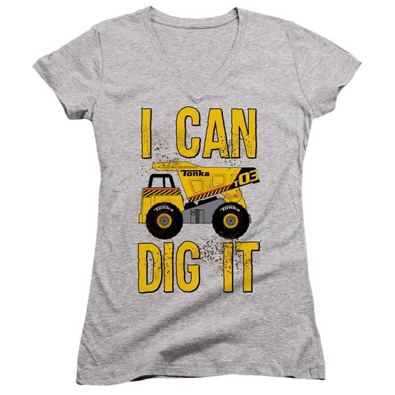 Tonka Play Dirty Junior Women's V-Neck T-Shirt Athletic Heather