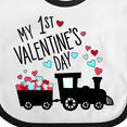 thumbnail image 4 of Inktastic My First Valentines Day Train Boys or Girls Baby Bib, 4 of 4