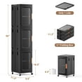 thumbnail image 5 of BROVIEW 3-Tier Tall Narrow Storage Cabinet Organizer, Slim Bathroom Cabinets with Doors and Shelves Adjustable, Plastic Kitchen Pantry Organizers and Storages for Small Space, Laundry, Black, 5 of 7