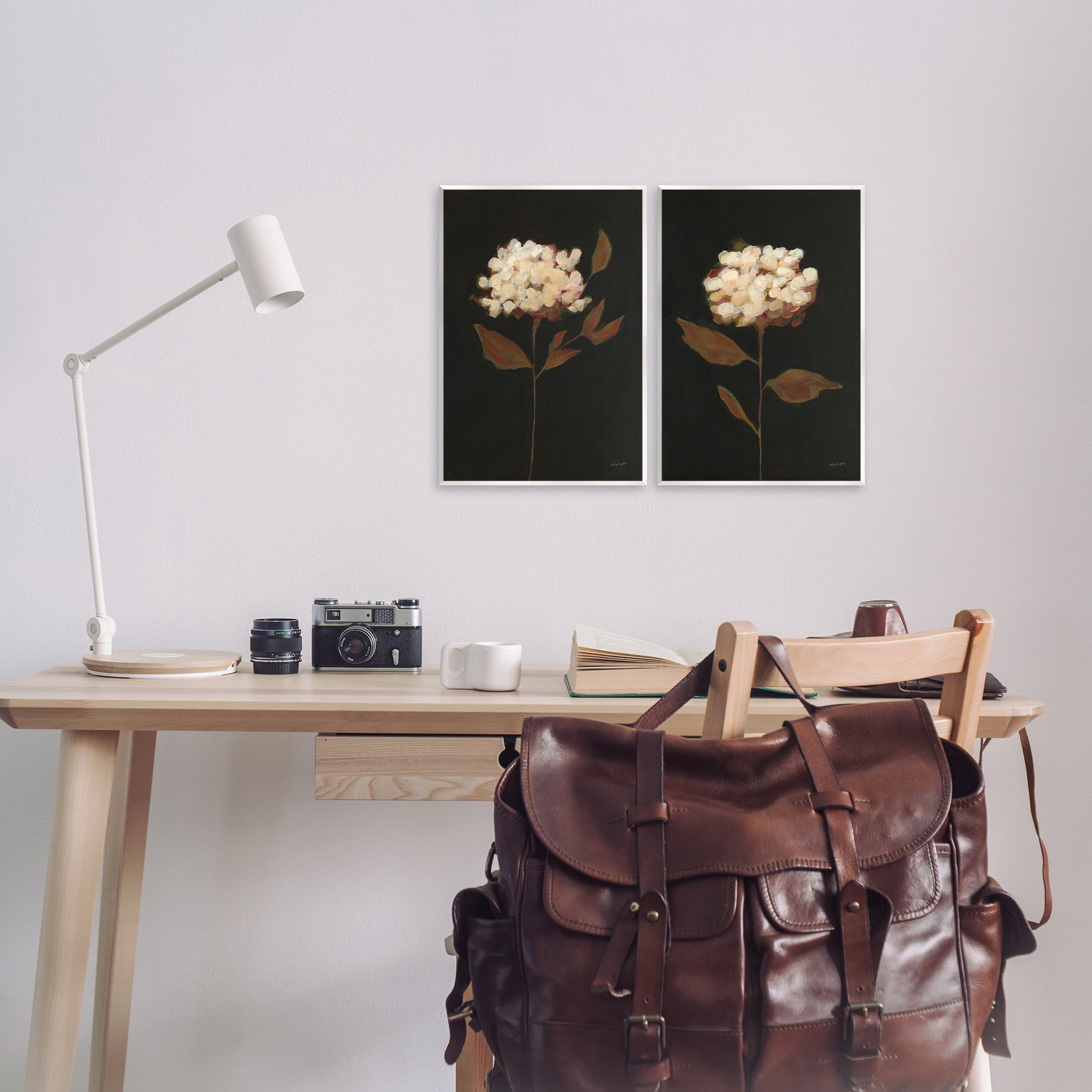 Stupell Industries Solitary Bloom Before Fall Plants & Flowers Painting Unframed Art Print Wall Art, 11 x 14, Set of 2