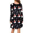 thumbnail image 4 of Wangmeiwg Christmas Dresses for Women Women Autumn Winter Casual Fashion Christmas Print Round Neck Long Sleeve Elegant Party Dress XL Black, 4 of 5