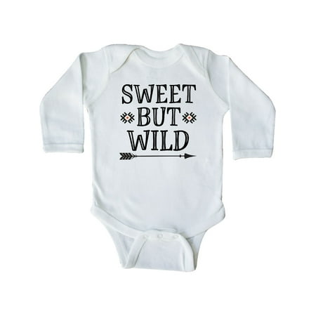 

Inktastic Girls Sweet but Wild Tribal Gift Baby Girl Long Sleeve Bodysuit