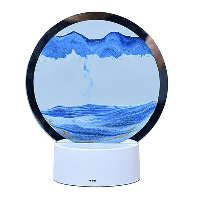 Lámpara de mesa con pintura de arena, lámpara de mesa con reloj de arena 3D de 7 colores, pintura con arena movediza, lámpara de mesita de noche para dormitorio, habitación de hotel, verde d