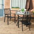 thumbnail image 2 of Outsunny 2 PCs Dining Chairs w/ Stackable Design, Outdoor Armchair, Black, 2 of 10