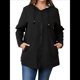 thumbnail image 3 of Chaqueta Ligera Reversible con Capucha y Cremallera de Larga para Mujer, Cortavientos Informal, Impermeable. Negro L, 3 of 10