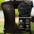 thumbnail image 4 of Table Basse d'Extérieur Ronde en Osier de 18 Pouces, Table d'Appoint de Patio en Rotin PE avec Rangement à 2 Niveaux, Dessus Composite Bois-Plastique, Design Sablier Brun pour Jardin, Balcon et Cour Arrière, 4 of 7