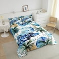 thumbnail image 4 of Erosebridal Tropical Leaves Bedding King Comforter Set,Botanical Plants Bedding Sets King with Comforter,Watercolor Decor,Reversible,Lightweight,3-Piece, 4 of 8