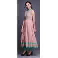 thumbnail image 3 of Bimba Robe Anarkali Damassée Rose Pâle Saumon pour Femmes Kurti Imprimé Ethnique Indien Longue Kurta Robe de Soirée Petite, 3 of 6