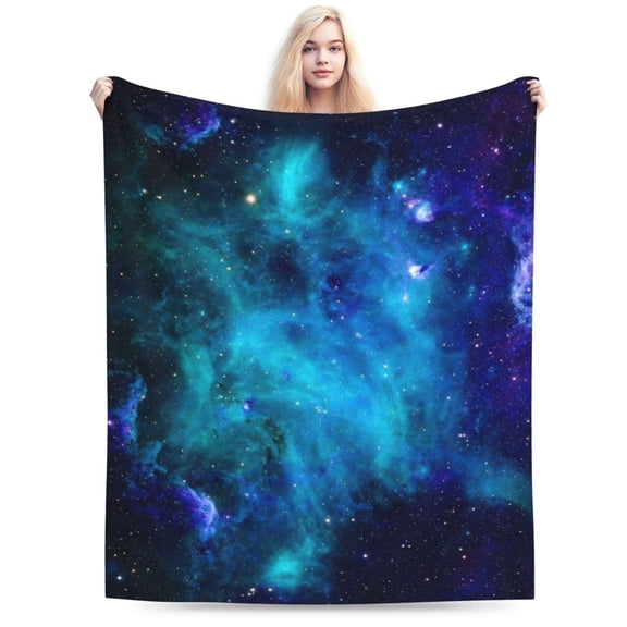 Space Galaxy Blanket, Soft Warm Fuzzy Fleece Plush Blanket, Smooth Cozy Flannel Throw Blanket for Bed Couch Office Camping 50x40