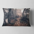 thumbnail image 2 of Designart Autumn Foggy Forest Trees - Landscape Photography Throw Pillow - 12x20, 2 of 5