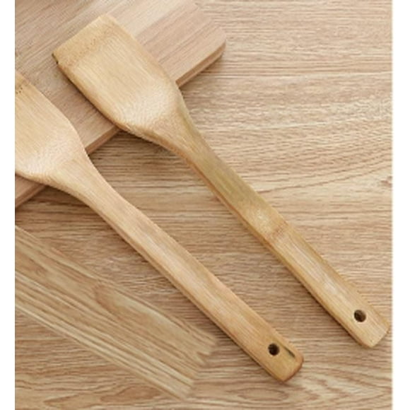 Sunwealth 100% Natural Bamboo Spatula for Non-Stick Cookware, 2.5in x 12in / 43g / Non-Stick cookware Compatible
