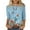 Blue, variant on IROINNID Savings Plus Size Shirts for Women Crew Neck Long Sleeve Leisure Printed Loose T-shirt Blouse Round Neck Tops,Light Blue