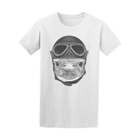 Vintage Aviator Ostrich Sketch T-Shirt Men -Image by Shutterstock, Male Large
