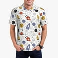 thumbnail image 1 of JUNZAN Rocket Planets Pattern Short Sleeve Golf Polo for Men,Three-Button Polo Shirts Summer Fashion Golf Shirt-Small, 1 of 6