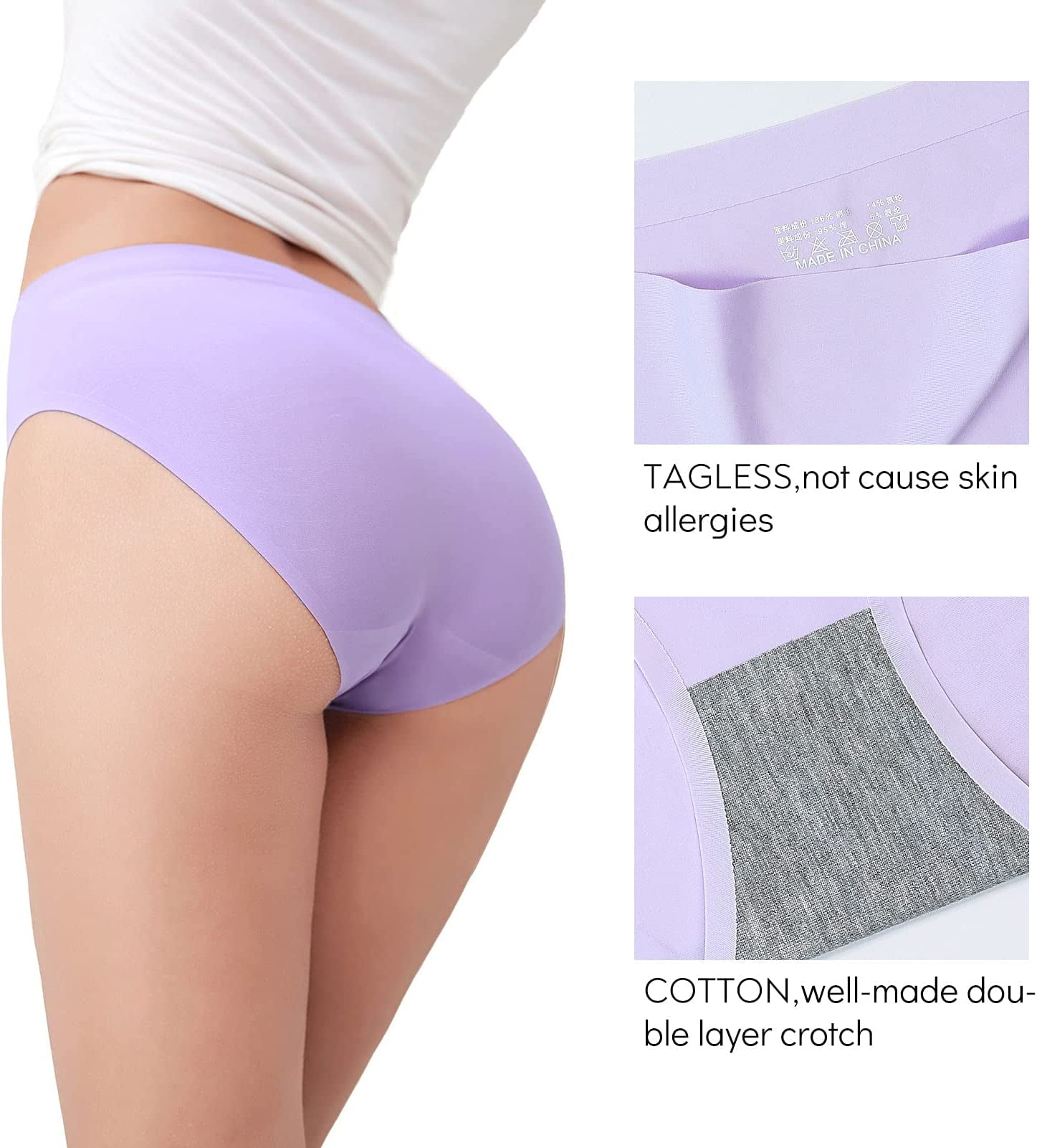 FallSweet 2PCS Seamless Panties for Women Sexy Low Waist