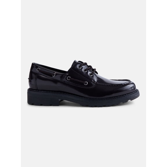 No Boundaries Men's Faux Leather Chunky Boater Shoes