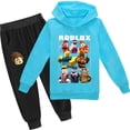 thumbnail image 1 of Roblox juego de dibujos animados para niños y niñas, traje de ocio bidimensional periférico de animación, suéter y pantalones para niños, nuevo, 1 of 4