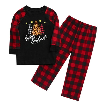 

Relaxed and Comfortable Parent-Children Tweed Jacket Christmas Children Kids Print Blouse Tops And Pants Xmas Family Clothes Pajamas