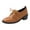 Brown, variant on Women's Fashionable Casual Loafers All-Season Leather Shoes Solid Color Round Toe Lace-Up Low-Cut Heel Mid-Heel Flats Brown 7