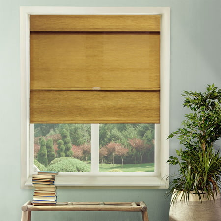 Chicology Cordless Magnetic Roman Shades, Privacy Fabric Window Blind-Jamaican Antique Gold, 23