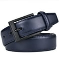 thumbnail image 2 of Beltox Men Blue Belt Casual Dress Jeans 1.25” Wide w Black Buckle 40, 2 of 6