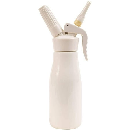Classic White Professional Whipped Cream Dispenser with Leak Free Reinforced Aluminum Threads for Max Durability and Safety-1 Pint Canister, White Whipped Cream (Best Way To Whip Cream)