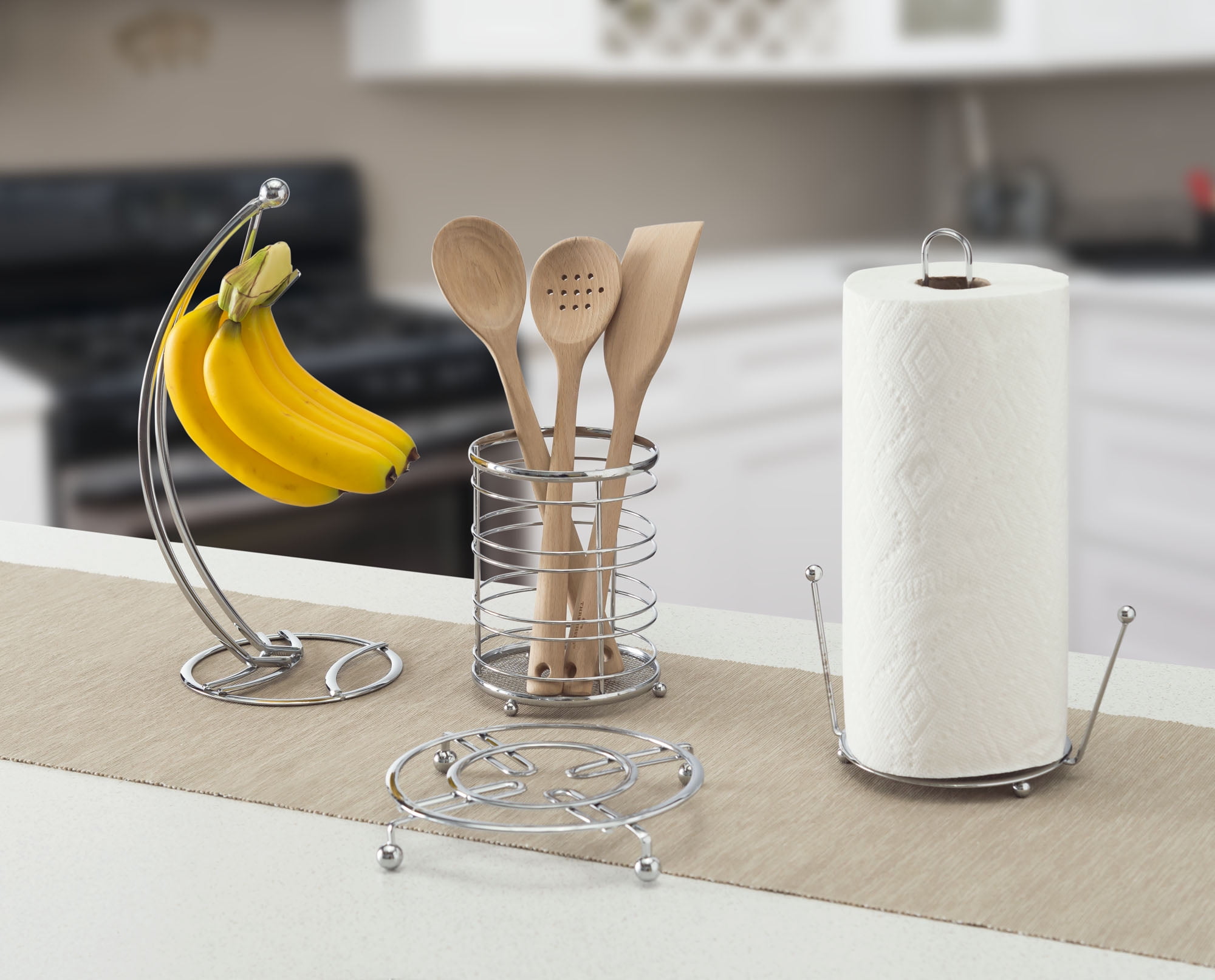 Home Basics Pave Free Standing Paper Towel Holder, Chrome, KITCHEN  ORGANIZATION