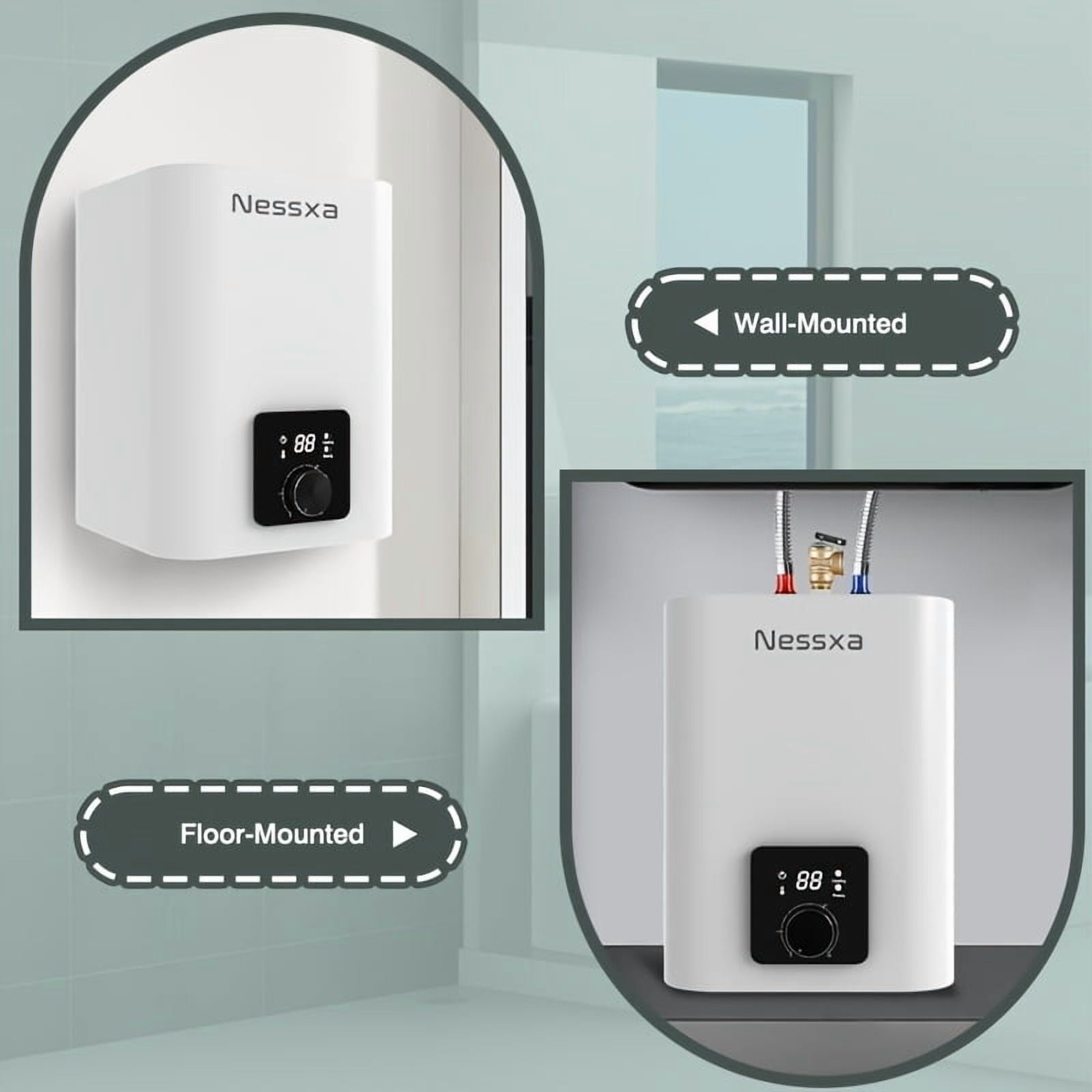 Datingday 8 Gal Mini-Tank Electric Water Heater - Instant Hot Water Under Sink, Energy Efficient, Adjustable Thermostat (77°F-176°F), Compact Design for Kitchen/Bathroom