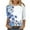 Sky Blue Plus Size Blouse for Women_y, variant on CYMMPU 3/4 Sleeve Crew Neck Blouses for Women Dressy Casual Tunic Tops Flower Pattern Fall Trendy Shirts Spring Tops Loose Fit Lightweight Basic Tees Purple S