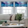thumbnail image 5 of LALILO Kitchen Curtain Valance Teal Turquoise Water Backdrop Rod Pocket Window Curtain 52"x 18" Set of 2, 5 of 7