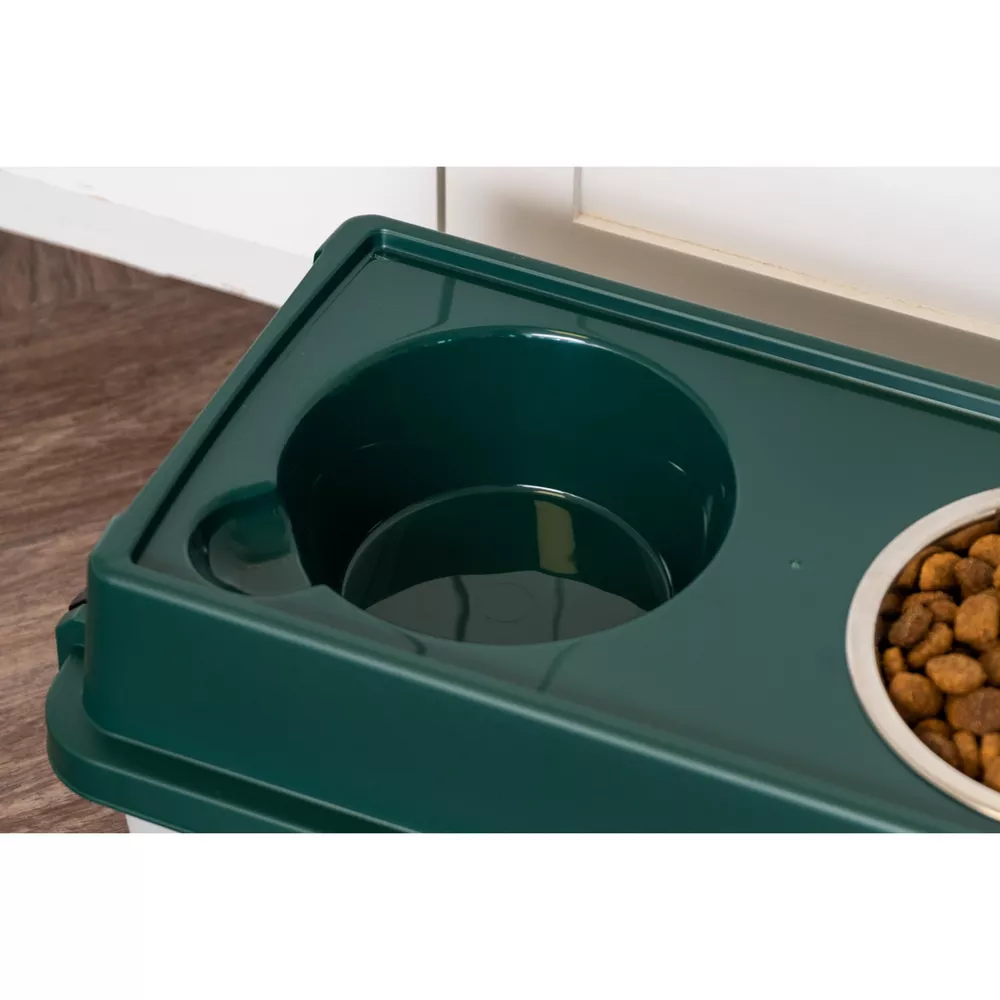 IRIS USA Elevated Dog Food Bowl with Storage photo 6