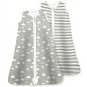 Baby Sleep Sack 6-12 Months, Cotton Sleep Sacks for 6-12 Months, Unisex Sleeping Bag Sack, Medium Size, 2-Way Zipper, 0.5 Tog Breathable Cotton