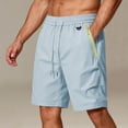 thumbnail image 2 of Xzbqbs Men's Polyester Cargo Shorts Drawstring Breathable Outdoor Summer Bottoms Solid Color Lightweight Athletic Utility Trousers with Pockets, 2 of 6