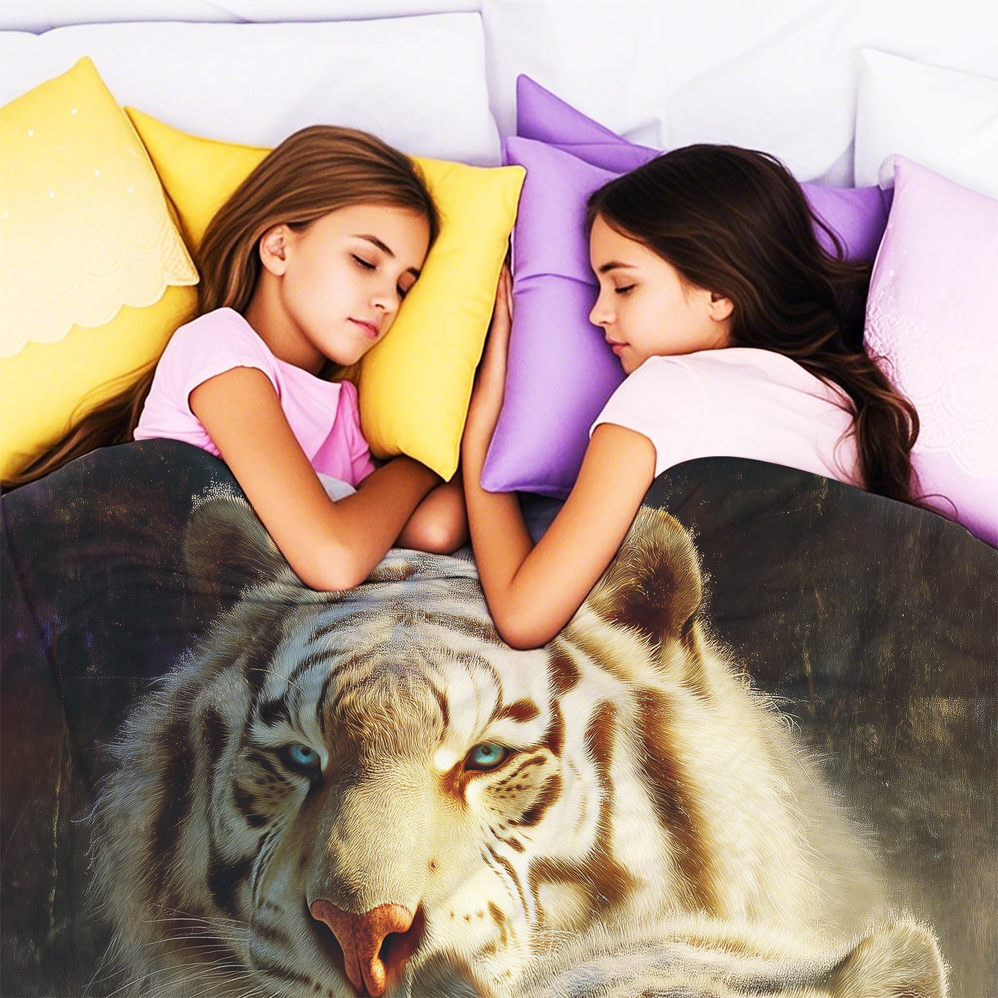 Flannel Fleece Throw Blanket, Soft Large Throw Blanket, Lightweight Cozy Plush Throw Blanket Fit Sofa Bed, 30"x40", Tigers