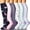 Multicolor-03, variant on 6 Pairs Nylon Compression Socks for Men Women Compression Stocking Best Support for Athletic Travel,Running,Cycling