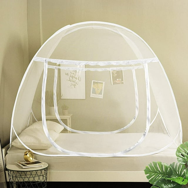 Mosquitera en forma de tienda AMMER desplegable para camas desde tamaño individual hasta king