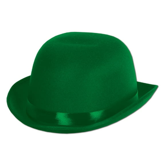 Beistle Pack of 6 Green Satin Sleek Derby Costume Hat - Adult One Size