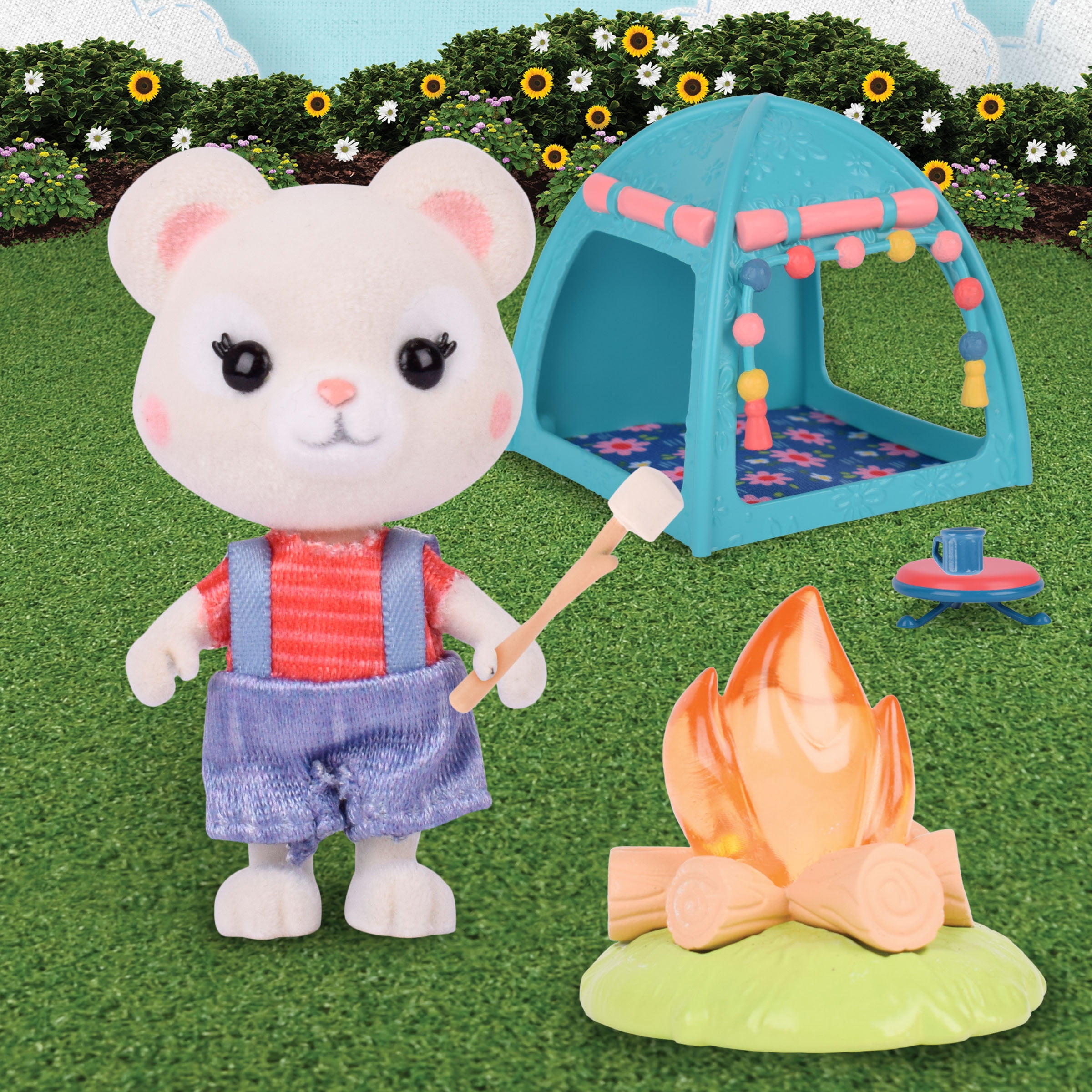Honey Bee Acres Smores & More Camping Trip Playset with Figure, 10 Pieces, Children Ages 3+  (图4)