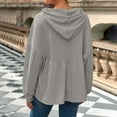 thumbnail image 4 of FAIWAD Hoodies for Women Long Sleeve Drawstring Peplum Hem Loose Hooded Sweatshirts Casual Babydoll Pullover Tops, 4 of 9