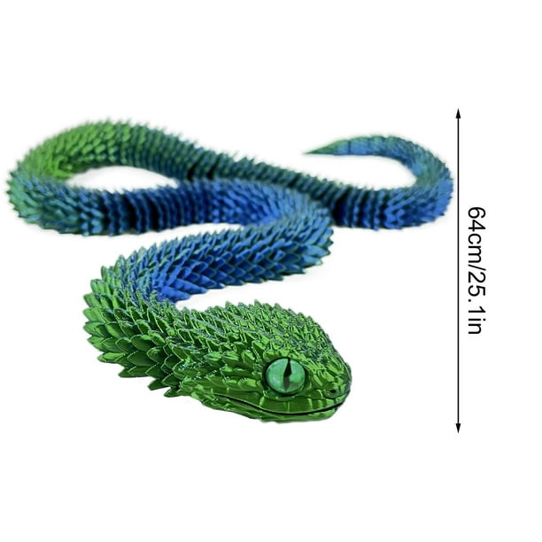 3D Printed Multi-Joint Movable Snake Model - Realistic Gradient