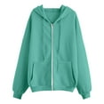 thumbnail image 4 of Women Blouses Petite Small Top Extra Long Sweat Shirts Women Hoodie Womens Large Hoodies for Pullover Blank Cardigan Sweater with Zipper Oversized Hoodie Sweatshirts for Color Hoodies Green 2XL, 4 of 5