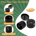thumbnail image 3 of 36pcs 24/410 Flips Top Caps for Bottles Replacement Plastic Reusable Non-Spill Bottle Lid , Black, 3 of 5