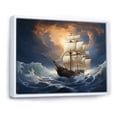thumbnail image 2 of Designart "Legacy of the Caribbean Pirate Ship II" People Framed Wall Art - Modern Orange Pirate Entryway Framed Wall Art Print, 2 of 6