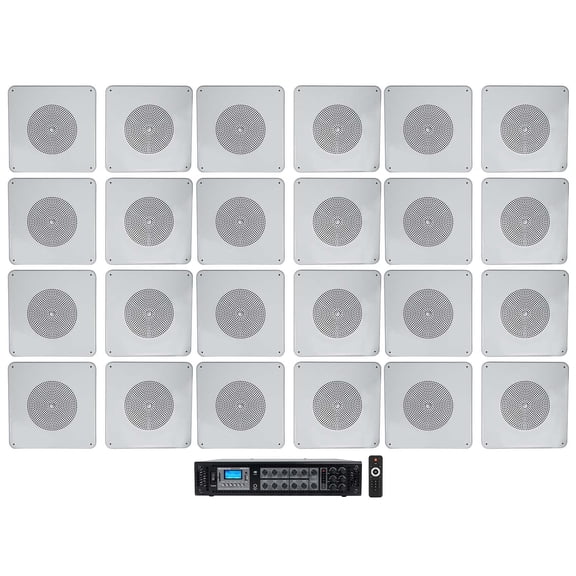 Rockville Commercial Amp 24) 8" Background Music Ceiling Speakers For Restaurant