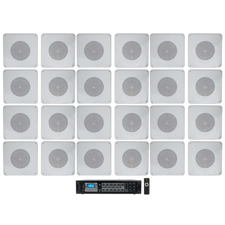 Rockville Commercial Amp+24) 8 Background Music Ceiling Speakers For Restaurant