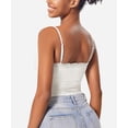 thumbnail image 3 of Women'S Lace Camisole Square Neck Sleeveless Spaghetti Strap Basic Tank Top Cream White M, 3 of 4