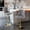 Gray, variant on Khaki Swivel Barstools with Tufted Back and Adjustable Height / Ideal for Home Kitchen