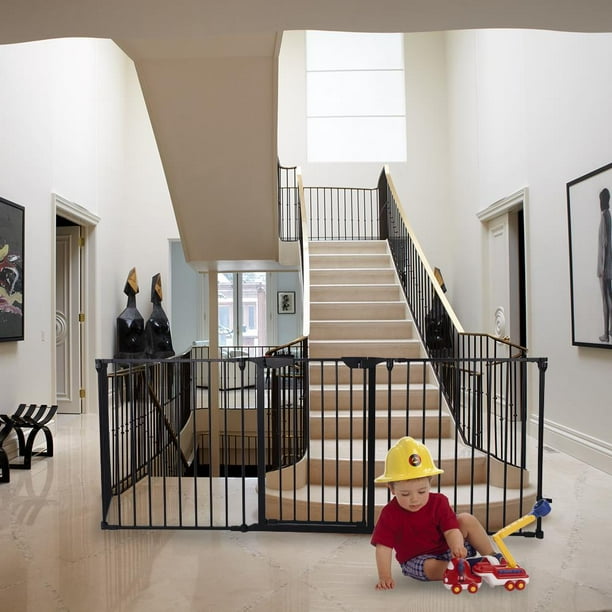 Zimtown Upgraded Installed Fireplace Fence Baby Safety Fence Hearth Gate Steel Fire Gate 5