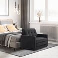 thumbnail image 4 of VINGLI Chenille Solid Wood + Metal Futon Frames, Black, 4 of 18
