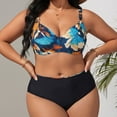 thumbnail image 1 of Traje de baño de 2 piezas para mujer, trajes de baño para mujer, traje de baño de moda para mujer de talla grande, traje de baño estampado con tirantes, traje de baño con abertura lateral, traje de ba, 1 of 8